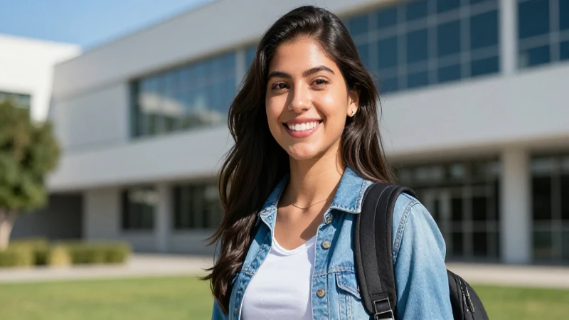 Retrato profesional de estudiante mexicana sonriente