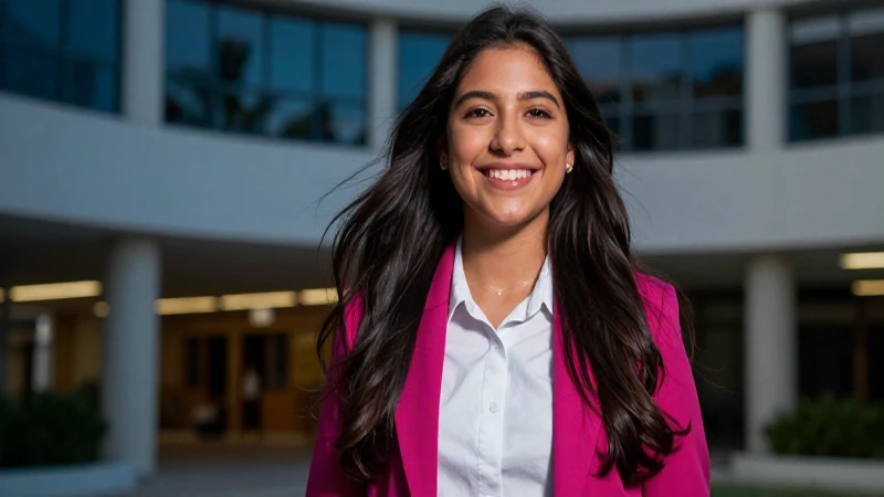 Joven mexicana sonríe con luz dramática