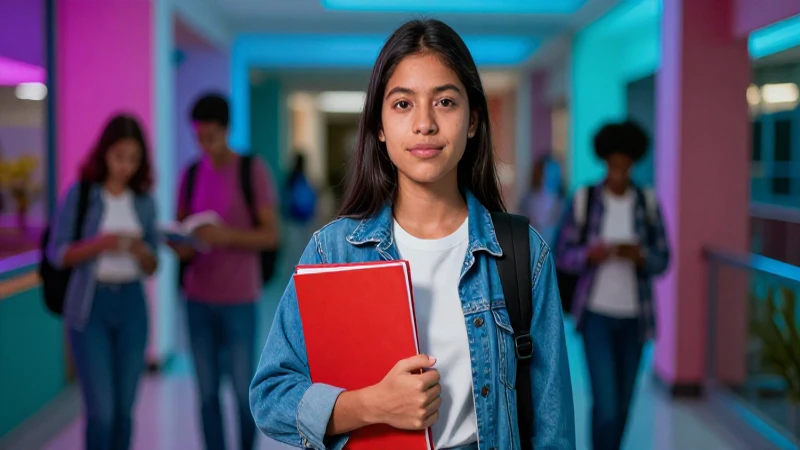 Éxito estudiantil vibrante y moderno