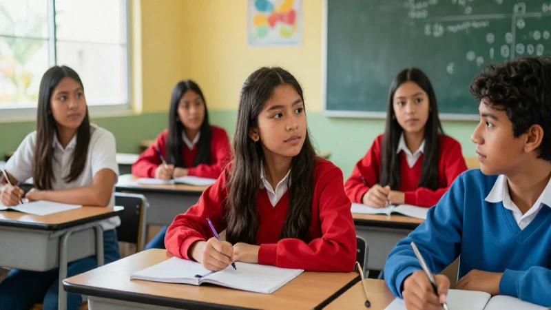 Estudiantes mexicanos aspirantes en clase moderna