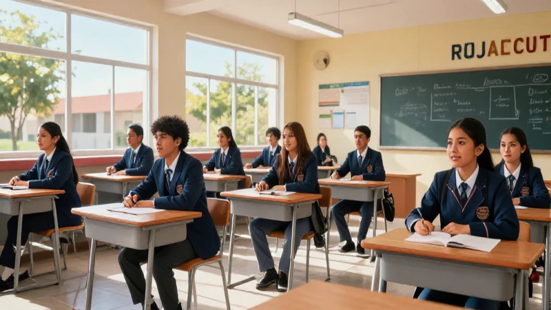 Estudiantes mexicanos vibrantes en aula moderna