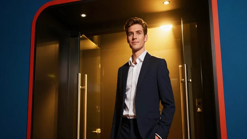 Joven profesional elegante bajo luz cinematográfica