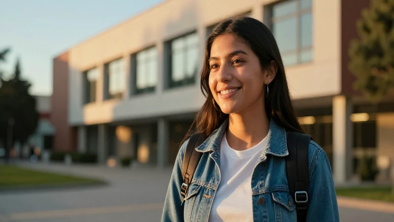 Estudiante mexicano sonriente en campus universitario