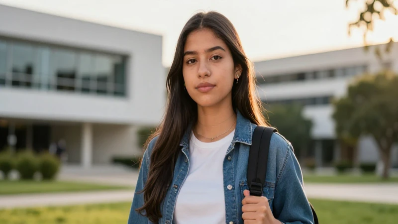 Retrato cinematográfico de estudiante mexicana