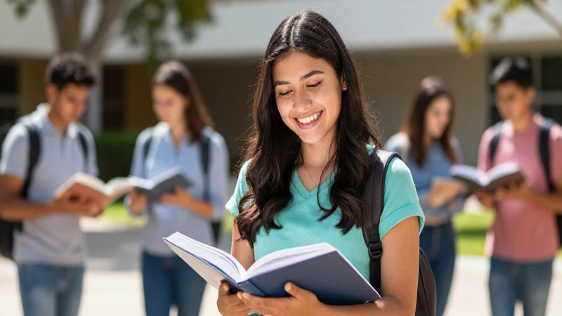 Estudiante mexicano sonriendo con estilo hiperrealista