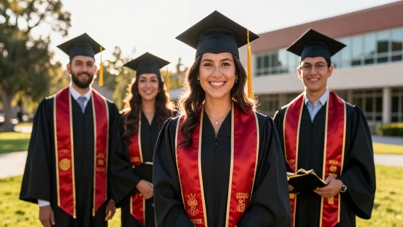Graduado mexicano con luz dorada vibrante