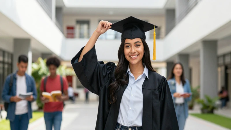 Joven mexicano sonríe y celebra su éxito académico