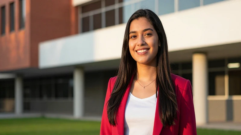 Joven mexicano brillante en el campus universitario