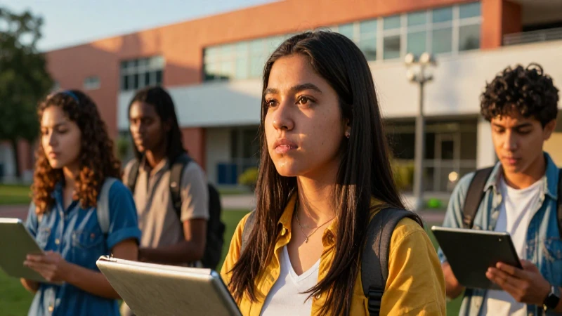 Estudiante mexicano en campus vibrante