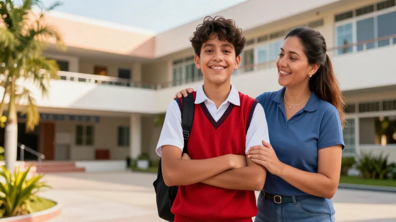 Estudiante mexicano diverso con éxito y madre sonriente