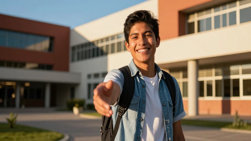 Joven estudiante mexicano en un brillante futuro universitario