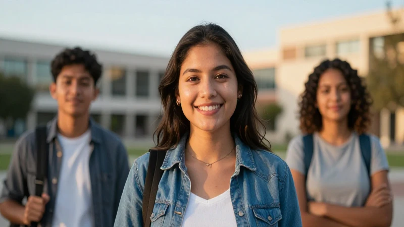 Retrato profesional de estudiante mexicana sonriente