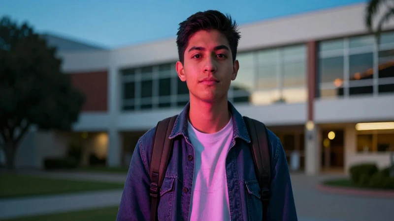 Estudiante mexicano moderno y vibrante en campus