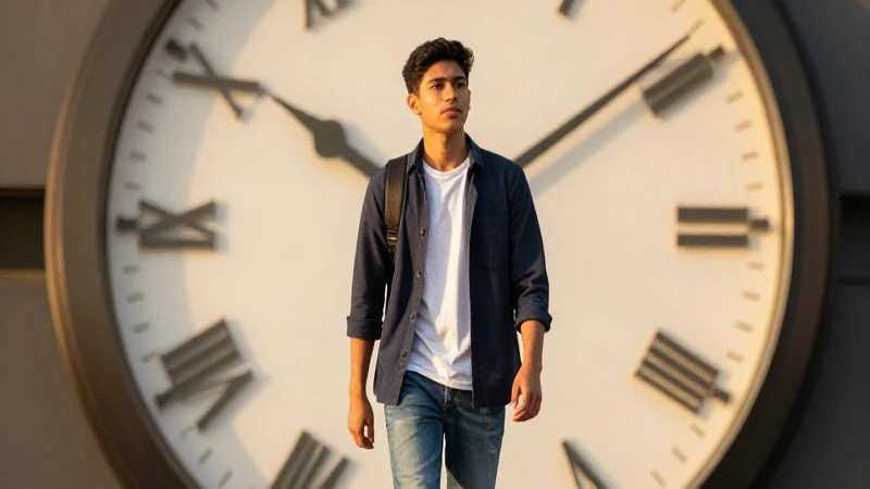 Estudiante mexicano con luz dorada dramática