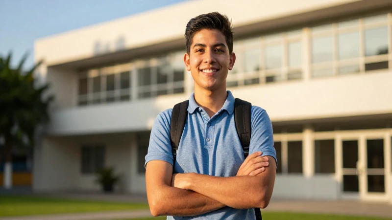 Retrato cinemático de estudiante mexicano universitario