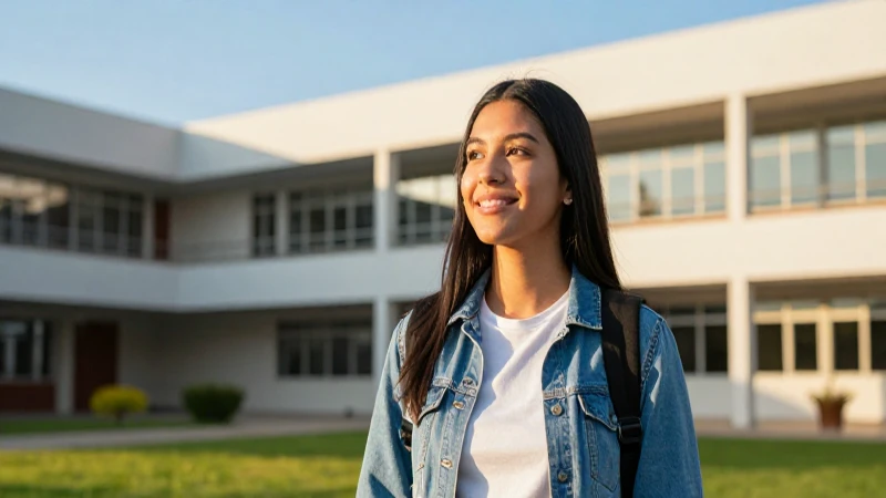 Estudiante mexicano moderno, luz dorada vibrante