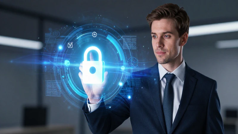 Profesional moderno interactúa con interfaz digital brillante