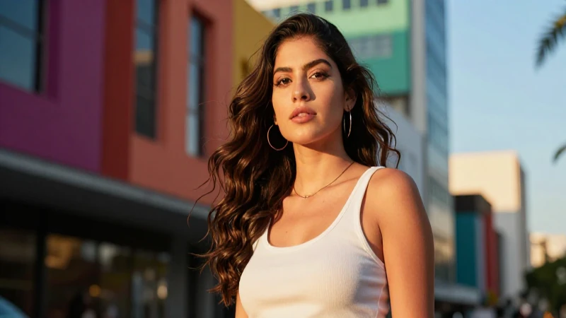 Joven mexicana con energía en entorno urbano