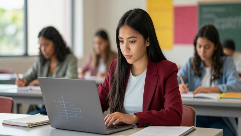 Estudiante mexicana enfocada en campus