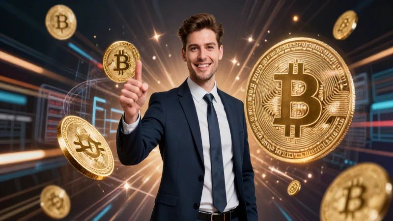 Profesional exitoso con flujo dinámico de dinero digital
