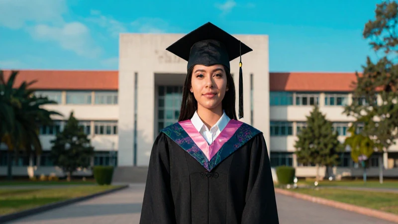 Estudiante mexicano soñador en campus moderno