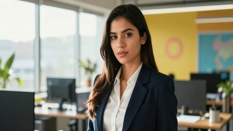 Estudiante mexicano profesional en oficina moderna