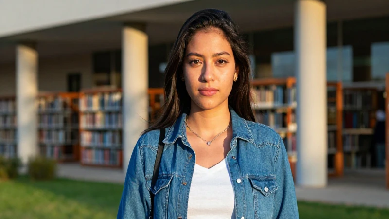 Retrato cinematográfico hiperdetallado de estudiante mexicana