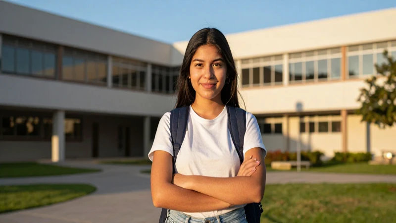Joven mexicano exitoso en campus moderno