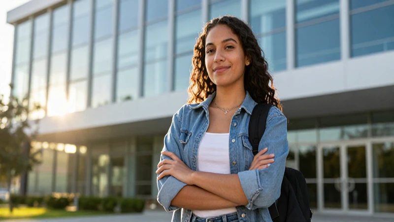 Retrato dinámico de estudiante mexicano universitario