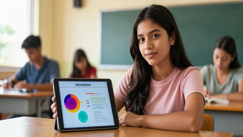 Estudiante aprende lingüística digital