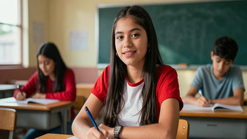 Retrato vibrante de estudiante mexicano exitoso