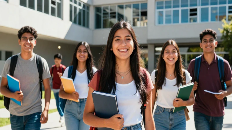 Estudiantes mexicanos exitosos y alegres