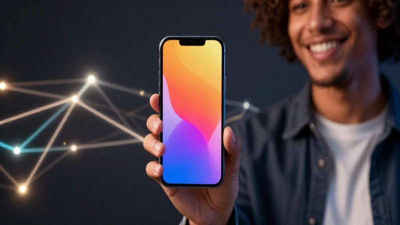 Smartphone vibrante en mano de persona