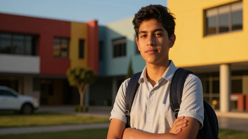 Estudiante mexicano universitario en ambiente moderno