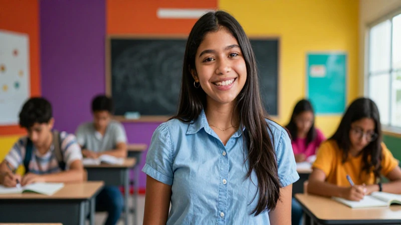 Estudiante mexicana alegre busca oportunidades académicas