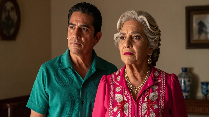 Pareja mexicana elegante, foto vibrante de retiro