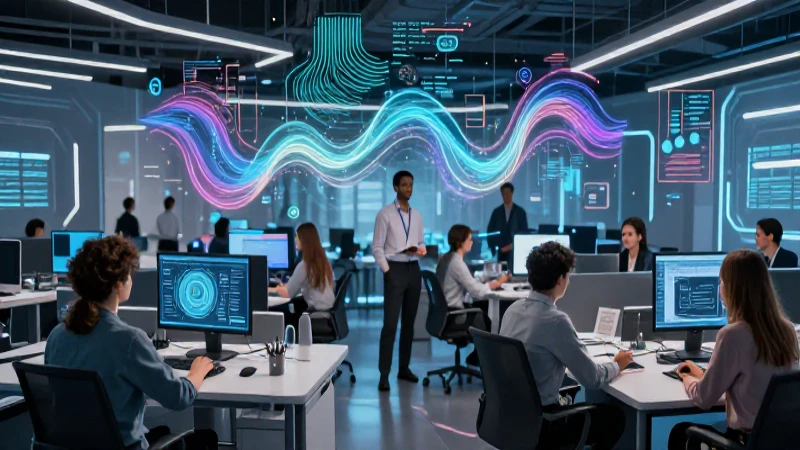 Profesionales colaborando en un futuro digital