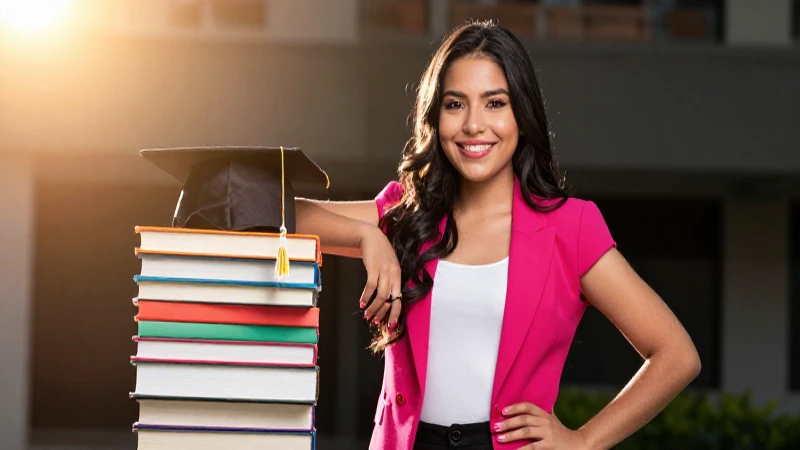 Retrato vibrante de mujer mexicana académica