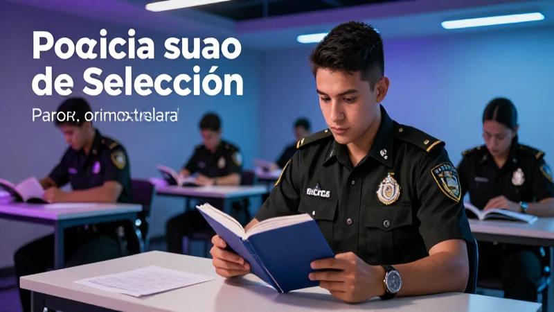 Joven mexicano estudiando para la policía