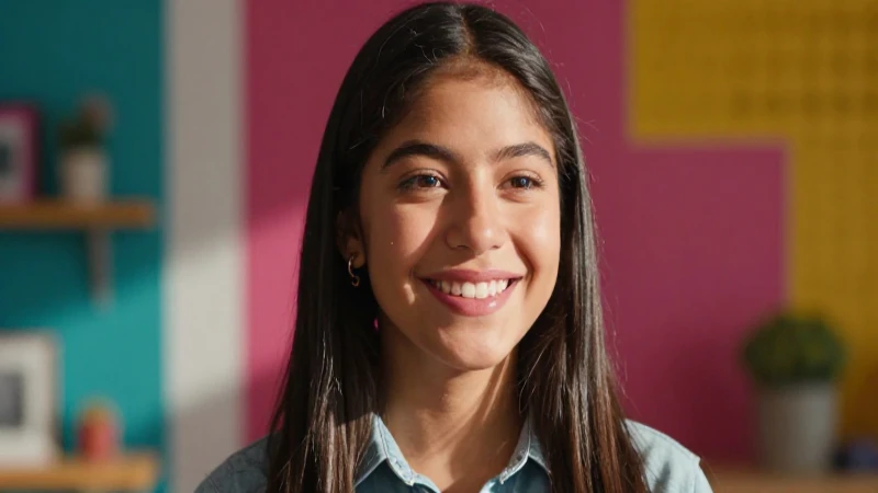 Retrato de estudiante mexicano esperanzado en estudio