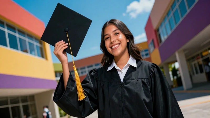 Joven mexicano celebra su graduación vibrante y dinámica