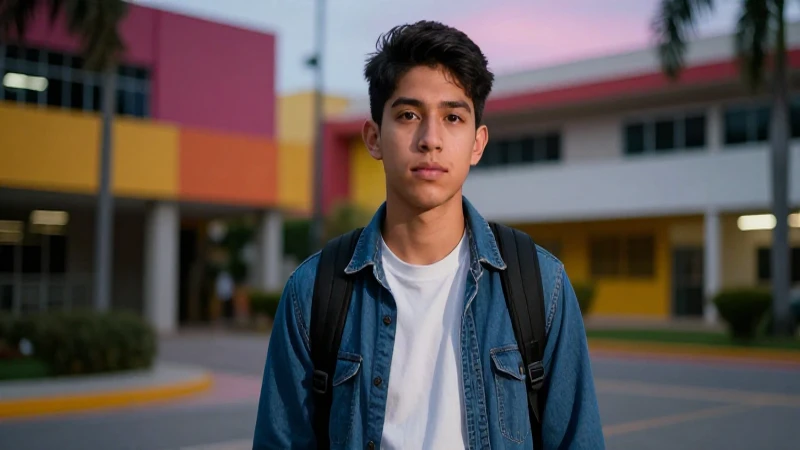 Estudiante mexicano decidido en la universidad