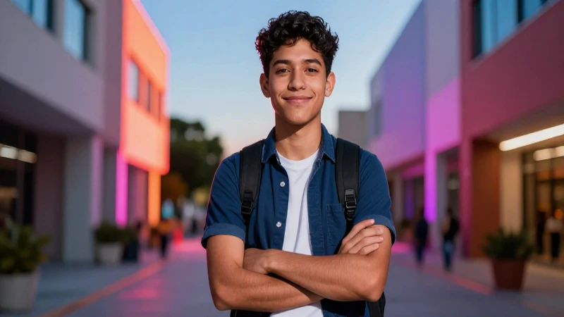 Estudiante mexicano simboliza oportunidad y futuro vibrante