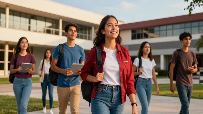 Estudiantes mexicanos exitosos en vibrante campus universitario