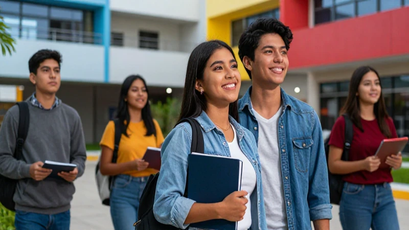 Estudiantes mexicanos celebrando el éxito académico