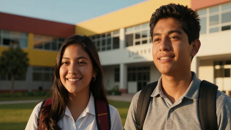 Estudiantes mexicanos exitosos en campus moderno