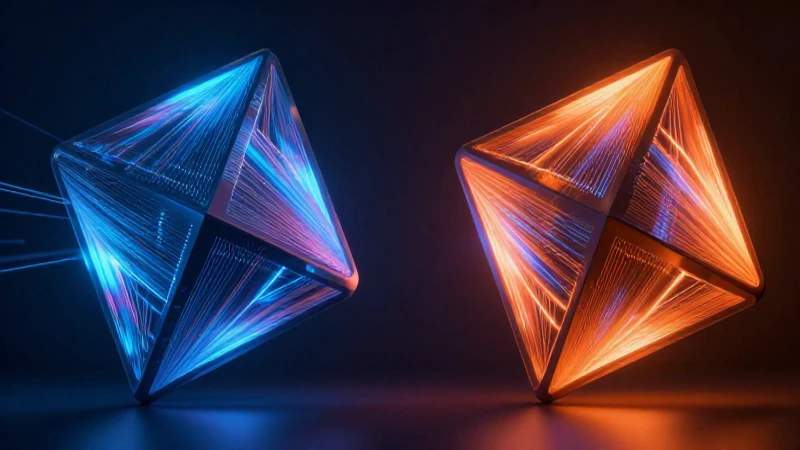 Estructura geométrica abstracta con iluminación dramática