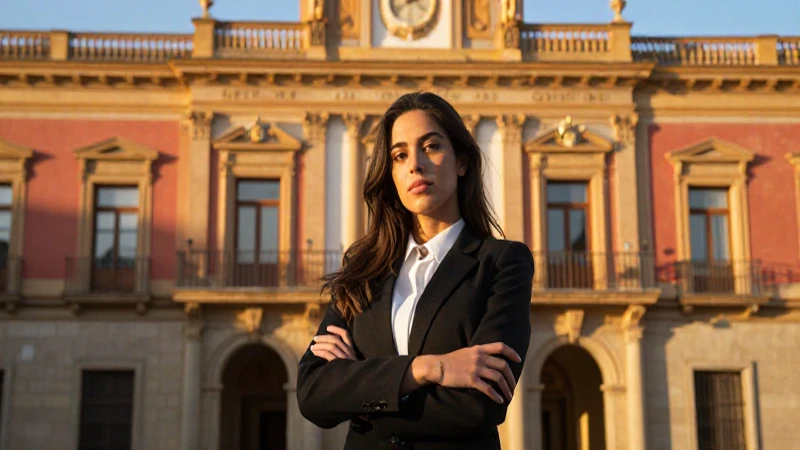 Estudiante de leyes, luz dorada en España