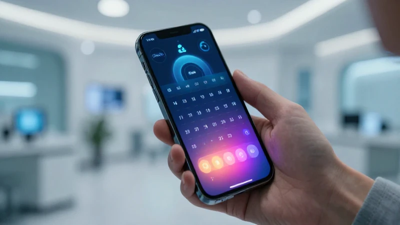 Smartphone médico con calendario digital vibrante