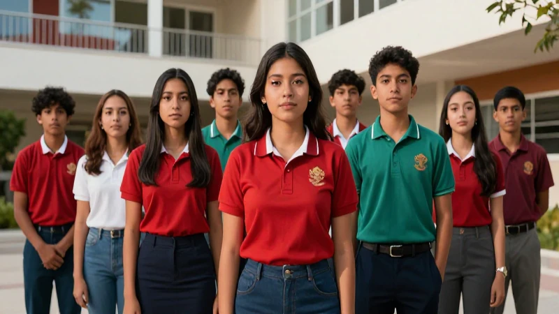 Estudiantes mexicanos en campus moderno